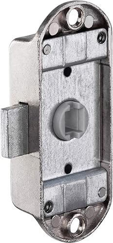 Gedotec Serrure pour Porte de Meuble, Armoire, Commode, Placard, Bureau Vintage, Garde-Robe, Tiroir | Ferme Porte en Acier Nickelé Mat pour Chambre | Verrou avec Gâche 15mm - Droit - 1 Pièce - Poukt