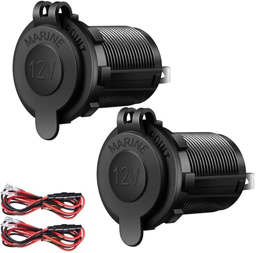 Giantdeer Prise Allume-cigare Universelle étanche 12V-24V DC pour Voiture Bateau Moto (lot de 2) - Poukt