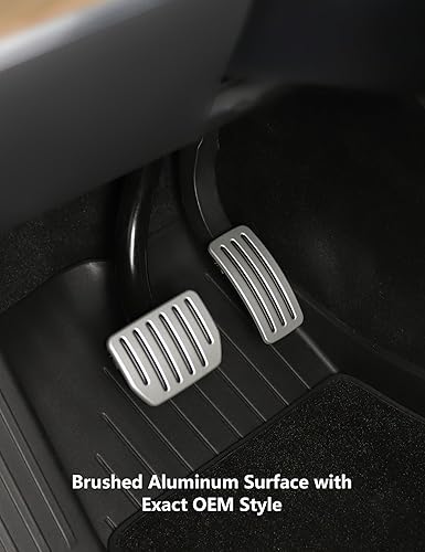 TPARTS Ensemble de pédales de frein et d'accélérateur en aluminium pour Tesla Model 3 et Model Y - Protection antidérapante - Accessoires de rechange - Poukt