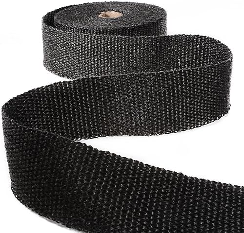 Lance Home Ruban Isolant Thermique Céramique Echappement Moto VTT Tracteur Tondeuses Fibre Verre 5M + Colliers pour Tuyeau Manifold Noir - Poukt