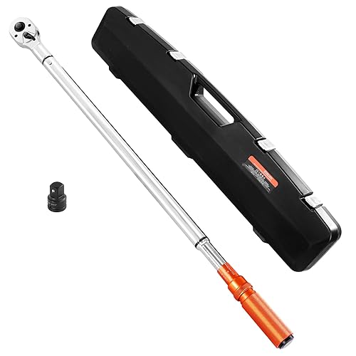 VEVOR Clé Dynamométrique à Déclenchement Entraînement 19 mm 136-814 N.m, Clés à Cliquet Bidirectionnelles avec Échelles à Double Plage, 48 Dents, Haute Précision, pour Réparation Automobile, Orange - Poukt