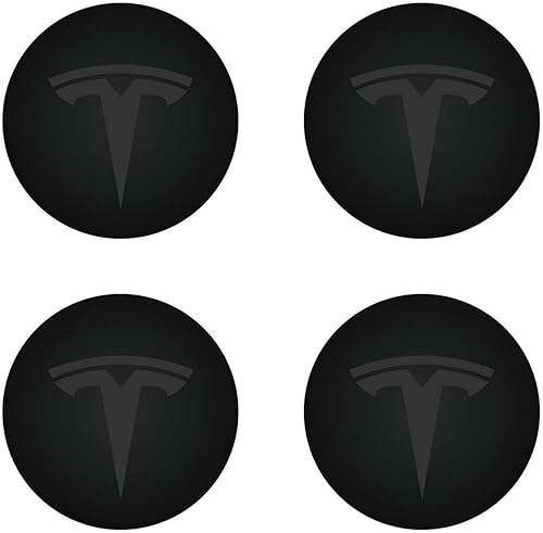 4 x 56mm Cache moyeu pour Tesla Model Y Model 3,Autocollant 3D Silicone Cache-Moyeu avec Voiture Logo Cache Moyeux Autocollant Protection Jante Roue Badge,White - Poukt