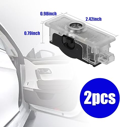 IGEAIIE Lot de 2 lampes LED sans fil pour portière de voiture - Projecteur de logo - Lumières fantômes compatibles avec les séries 3/5/6/7/X1/X2/X3/X4/X5/X6/X7/Z/M/GT - Poukt