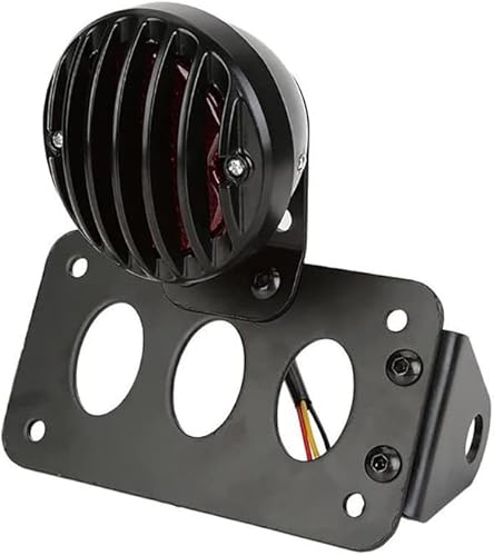 WASTUO Lampe arrière, latérale de Moto Noire, lumière de Frein, Support de Plaque d'immatriculation arrière pour Suzuki Yamaha Harley Bobber Chopper - Poukt