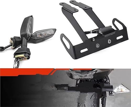 Support de Plaque immatriculation Moto Support Plaque D'immatriculation pour Kawasaki, pour Ninja 650 Z650 LED 2024 pour Z650, Queue Bien Rangée pour Éliminateur Garde-Boue(Smoke Turn Signal) - Poukt