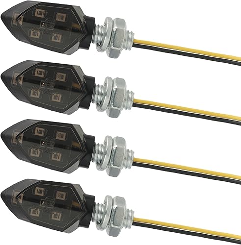Supecesorio 4 x Mini Clignotant LED Adapté Aux Motos 12V, Indicateurs de Moto LED, Mini Indicateurs pour Moto, Étanches, Clignotants Lumières, Universels pour Scooter, Quad, Cruiser, Off-Road - Poukt