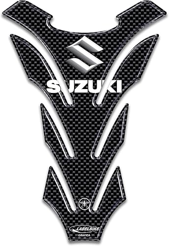 labelbike - Protection du Réservoir Autocollants Stickers en Résine Gel 3D Carbone Protection du Réservoir pour Moto Suzuki - Poukt