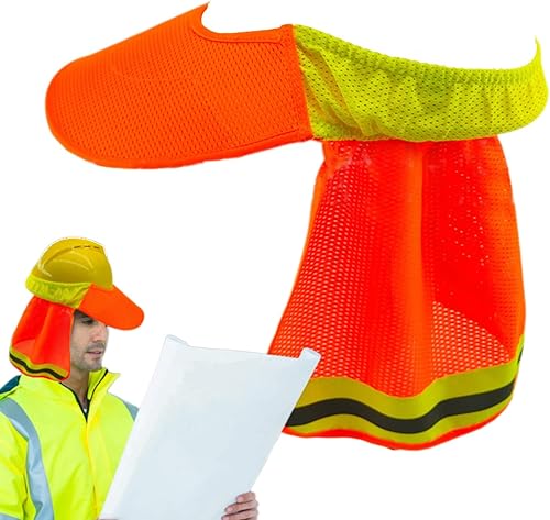 Pare-Soleil Pour Casque De Sécurité, Hard Hat Sun Shield, Protège-Nuque Pour Casque De Chantier, Visière Pare-Soleil En Maille Respirante Pour Chantier, Assainissement Et Travaux En Altitude, 34x33x26 - Poukt