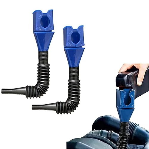 Joulli Lot de 2 entonnoirs à huile flexibles pour voiture, outil vidange flexible, entonnoir pression en plastique voiture et domestique, essence, extension, entonnoir, (A) - Poukt