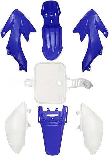 ZHky 7 pièces Bleu Blanc Accessoires de Moto kit de carénage Corps Garde-Boue Moto Plastique Pit Dirt Bike Compatible avec CRF50 - Poukt