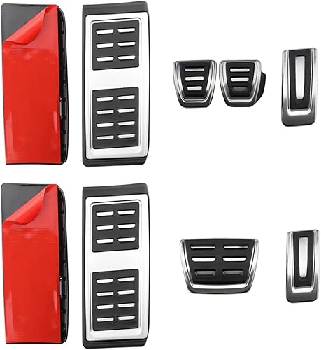 Voiture Repose-Pieds Pédale pour VW pour T-Cross pour Tcross 2019-2022 Tampons Protection Pédale Frein À Gaz Automatique en Acier Inoxydable Couvrent Les Pédales == Voiture LHD Repos Pédales(MT with - Poukt