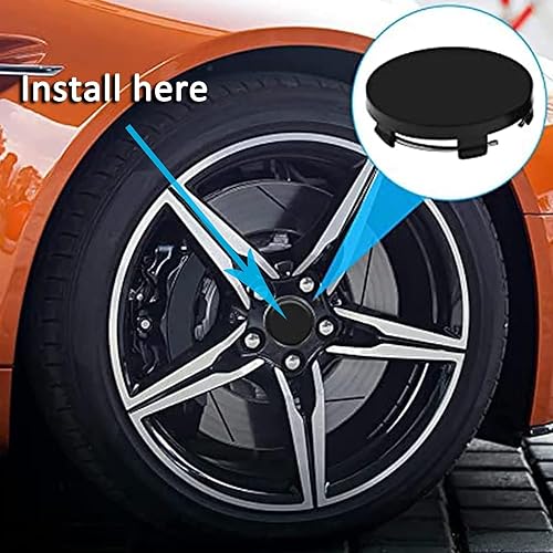 PMYJGSA 4 Pièces Cache-Moyeu pour Volvo S40 S60 S80 S90 XC40 XC60 XC90 C30 C70 V40 V60 V90 60mm,Roue Voiture Enjoliveurs Couvertures de Décorer,Capuchons de Moyeu en ABS Plastique,B - Poukt