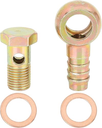 X AUTOHAUX 14mm Banjo Tuyau Barbelé Boulon Raccords Banjo Boulon Rondelle Kit pour Voiture - Poukt
