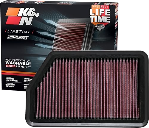 K&N Filtre à Air compatible avec Hyundai I30, I40, IX35 1.7D/2.0 10-/Tucson 1.7D/2.4 10- + 2.0 11-/Kia Carens 1.6/1.7/2.0, Ceed 1.4/1.6 excl. Turbo 14-, Forte 2.0, Sportage 1.7D/2.0/2.4 10- (33-2451) - Poukt