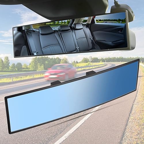 Rétroviseur de voiture pour bébé, miroir intérieur universel panoramique, miroir anti-éblouissement à placer 11,81 pouces, miroir grand angle pour voitures, SUV, camions, voitures - Poukt