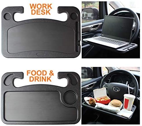 BYGD Bureau de Volant de Voiture, Plateau de Volant de Voiture Portable Multifonction, Conception Recto-Verso, Plateau de Volant Automatique pour Ordinateur - Poukt