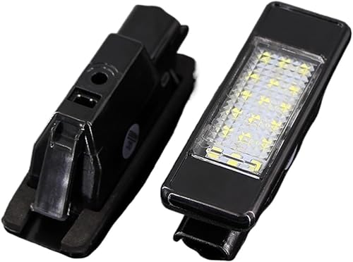 HUVNEXA 2 pièces 18 perles lumineuses lampe de plaque d'immatriculation, for citroën, C2 C3 C4 C5 C6 DS3, for Peugeot, 106 207 307 308 406 407 508 1007 3008 Éclairage de plaque d'immatriculation autom - Poukt
