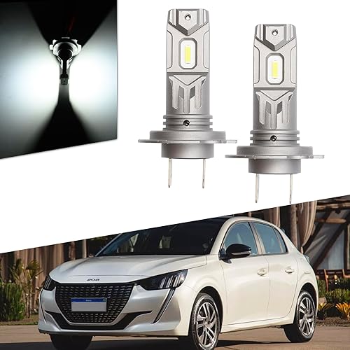 NJSSJD Lot de 2 Ampoules de phares LED H18/H7 compatibles avec Peugeot 208 II 2019+, Peugeot e-208 2020+, Peugeot 2019+ Peugeot 2008 II - Poukt