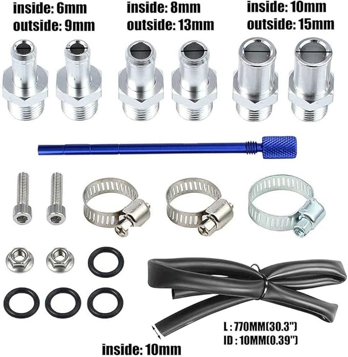 Aluminium Voiture Réservoir, 300ml Oil Catch Can Auto, Universel Séparateur Bidon Huile Voiture Air Filtre, avec Tuyau,2 Ports, Vis et Accessoires(Noir) - Poukt