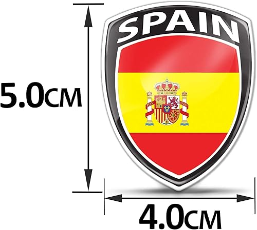 Biomar Labs® 2 x 3D Flexibles Autocollant Badge Stickers Drapeau National Espagne Espagnol Spain Emblème Voiture Auto Moto F 153 - Poukt