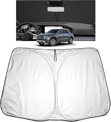 GAFAT Compatible avec Mercedes Benz GLE W167 / GLS X167 2020-2024 2025 Protection solaire pour pare-brise intérieur, pare-brise, pare-brise, pare-soleil, protection UV, accessoires GLE W167 - Poukt