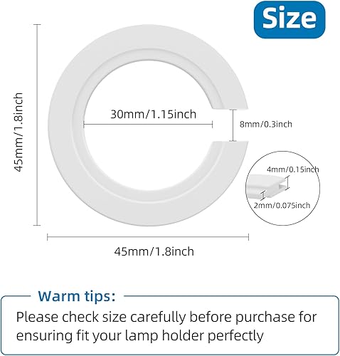 6 Pièces E27 à E14 Convertisseur d'anneau d'abat-jour, 42mm à 29mm pour supporter l'abat-jour avec l'anneau duplex Adaptateur d'abat-jour pour le montage d'abat-jour à vis à baïonnette - Poukt