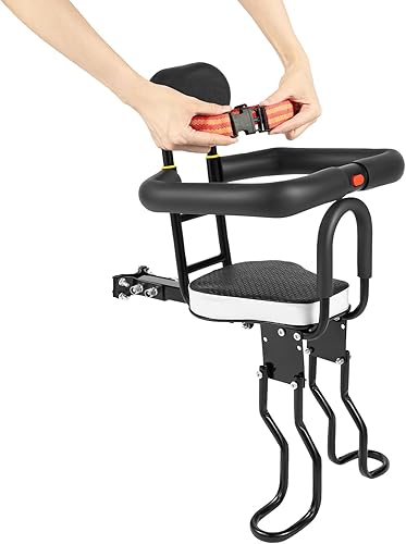 Siège de vélo avant pour enfant à partir de 6 mois à 3 ans - Charge maximale : 40 kg - Selle enfant avec pédales - Unisexe - Avec ceinture de sécurité pour vélo de route et VTT - Poukt