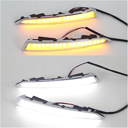 Phares Avant 1 Paire De Feux Diurnes Led Drl Lumière Du Jour Pour Ford Pour Kuga Pour Escape 2013 2014 2015 2016 2017 Avec Clignotant Jaune Antibrouillard Feux Phares(White Yellow Blue) - Poukt