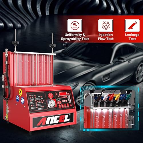 ANCEL AJ600 Testeur d'injecteur de Carburant Essence avec 6 Cylindres, 220V Machine de Test et Nettoyage d'injecteur à Ultrasons de Carburantde, Testeur de Nettoyage des Injecteur Voiture et Moto - Poukt