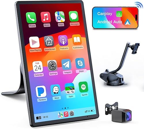Autoradio 8' sans Fil A-pple Carplay Voiture pour avec Caméra de Recul, Écran Tactile Portable, Navigation GPS, Contrôle Vocal Google/Siri, Android Auto, Radio Bluetooth, AUX/FM, Mirror Link, OTA - Poukt