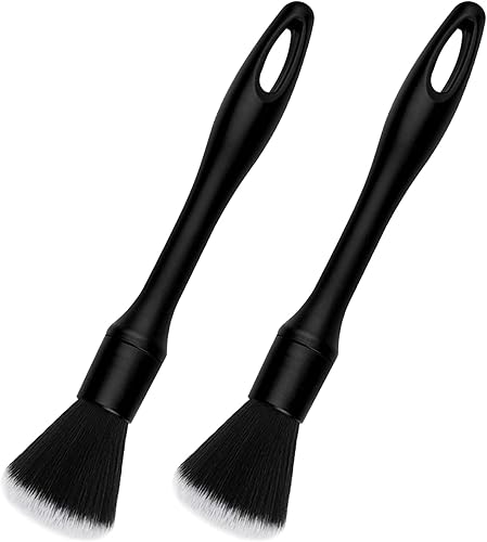 2 Pcs Pinceau Nettoyage Voiture 22 cm,Detailing Auto,Pinceau Detailing Auto,Pinceau Nettoyage,Brosse Detailing Auto,Pinceau Voiture Nettoyage,Pinceaux Nettoyage Voiture,Pinceaux Detailing Auto(Noir) - Poukt
