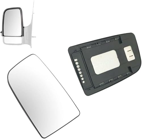 Miroir de rétroviseur côté passager gauche chauffant pour Mercedes Sprinter W906, VW C.R.A.F.T.E.R (à partir de 2006) 0028111933, 2E0857587A - Poukt