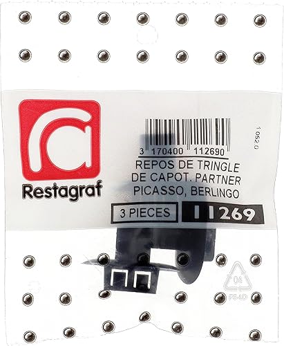 Restagraf - Fixations Agrafe de Tringle pour Béquille de Capot - Compatible avec CITROËN XSARA PICASSO - Réf. 11269 - Sachet de 3 - Poukt