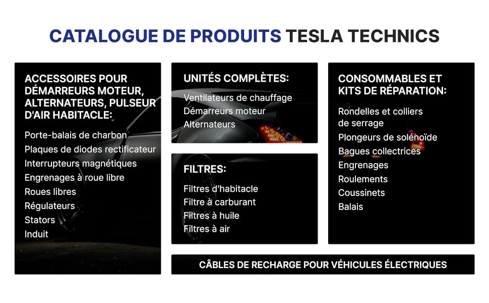 catalogue de produits tesla technics
