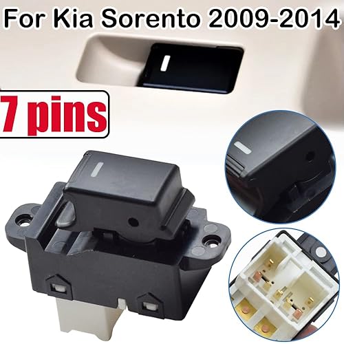 935802P000 Interrupteur principal de lève-vitre électrique pour Kia Sorento 2009-2014 (Noir) - Poukt