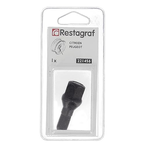 Restagraf - Vis de Roue Jante Tôle - Compatible avec Citroën, Peugeot - Réf. 221456 - Blister de 1 - Poukt