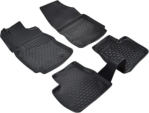 J&J AUTOMOTIVE | Tapis De Sol en Caoutchouc 3D Exclusive Compatible avec C4 Cactus Depuis 2014, Bord Haut, Noir, Antidérapant, Toutes Saisons - Poukt