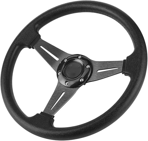 Volant Plat Profond de 350 Mm, Volant Sport, Volant de Course pour Accessoire modifié Universel de Voiture (Rouge) - Poukt