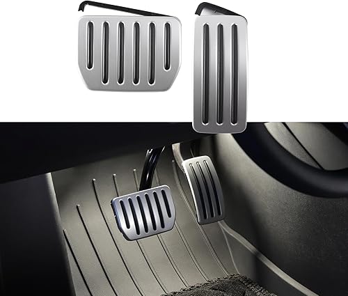 TPARTS Ensemble de pédales de frein et d'accélérateur en aluminium pour Tesla Model 3 Highland 2024+/Model Y Juniper 2025 + accessoires de protection antidérapants pour pédale de rechange - Poukt