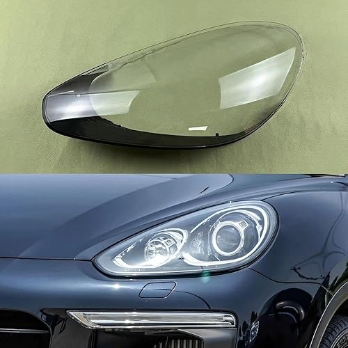 JWJVG Lentille Couvercle de Phare Avant pour Porsche Cayenne 2015 2016 2017,Abat-Jour Coque D'objectif Lampe Frontale Lentille Coque,A/Right - Poukt