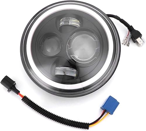 Qiilu Phare LED Rond 7 Pouces, IP68 Étanche, 300W 6000K, Feux Diurnes Avec Blanc de Feux de Route et de Croisement - Poukt