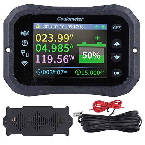 Moniteur de Batterie, Télécommande WIFI 10-100V 400A, Voltmètre, Ampèremètre, Moniteur de capacité de Batterie pour Camping-car - Poukt