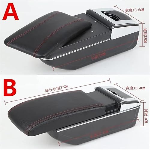 Accoudoir de Voiture Boîte De Rangement D'accoudoir De Voiture, Boîte De Rangement Intérieure Dédiée Aux Pièces De Rénovation, Accessoires De Voiture pour Citroën C2 C3(A1 Red Line NO USB) - Poukt