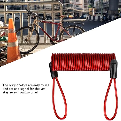 Câble de rappel de serrure - Câble antivol - Câble de rappel antivol - Câble de sécurité à double anneau pour serrure, câble de rappel flexible pour serrure à disque - Câble de rappel de moto F - Poukt