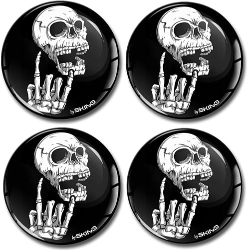 Biomar Labs® 4 x 50mm Autocollant 3D en Silicone pour Cache-Moyeu, Enjoliveurs, Centre de Roue Caches Emblème Heavy Metal A 2750 - Poukt