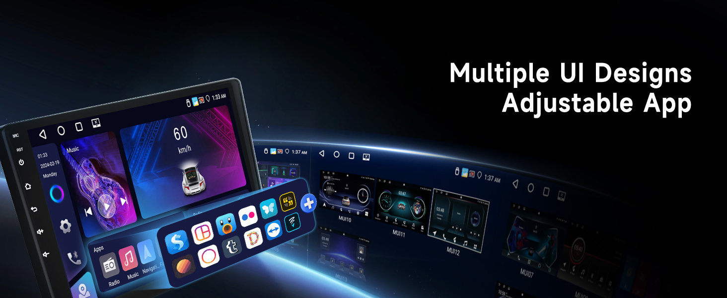 Radio with Wireless Carplay Android Auto Mirror Link, 9 inch Touch Screen Radio