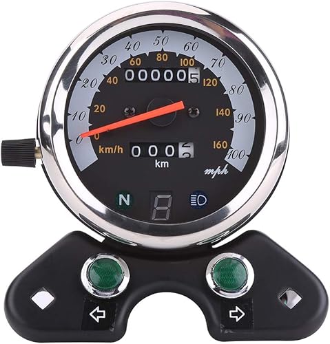 Compteur Kilométrique Double pour Moto, Compteur de Vitesse Universel, Compteur de Vitesse, Compteur de Vitesse Gps Hytrack en Métal 12 V, Affichage Numérique pour Affichage (noir) - Poukt