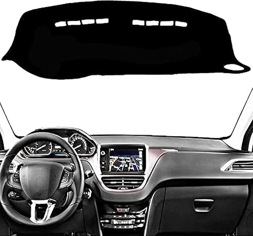 LiLiHeng Tapis de Tableau de Bord pour Peugeot 208 2008-2018, Tapis Console Centrale Tapis de Tableau, Tampon Pare-Soleil Tapis Tableau. - Poukt