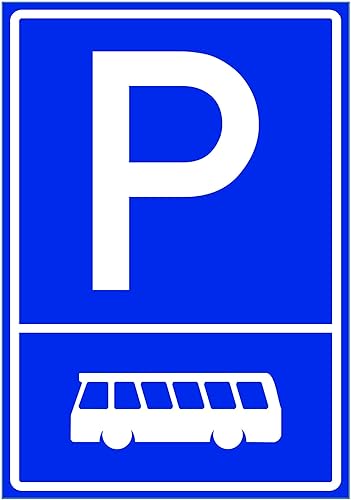 Kiwistar - signe de stationnement - Panneau composite aluminium 3mm - Bus (pictogramme) - 30 x 21cm - Garage de stationnement, carport, panneau de signalisation pour restaurant, école, hôtel - Poukt