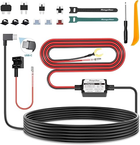 Kit de câblage pour caméra embarquée POYBPCY CS112, câble de Chargeur de Voiture 12 V-24 V à 5 V, Surveillance du stationnement 24 h/24 avec Protection Basse Tension - Poukt